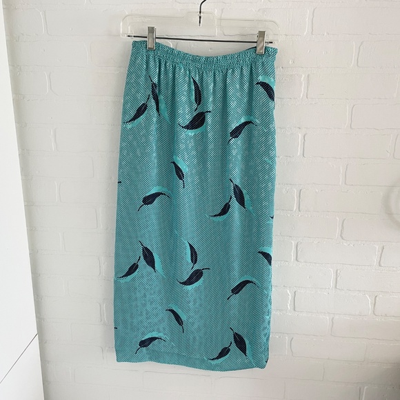 Vintage 80s Matching Set (3 pieces) Blazer Cami Midi skirt Iridescent Blue Sz S - Picture 11 of 15